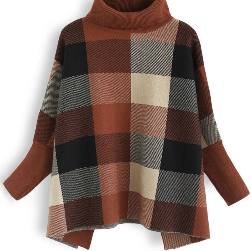 TURTLENECK CAPE SWEATER
